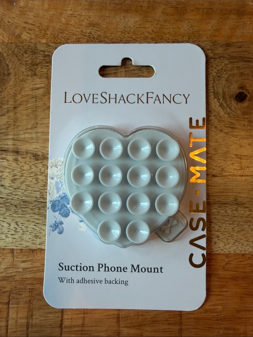 LoveShackFancy Heart Suction Phone Grip in White